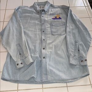 Most Wanted  long sleeve denim Shirt size L 🐈‍⬛